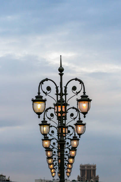istock Lamps on the bridge. Walking around Moscow tonight. 1149121853