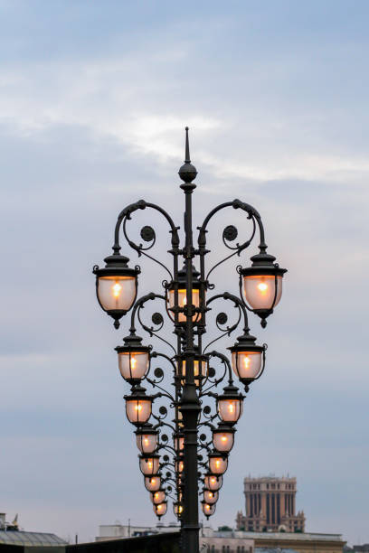istock Lamps on the bridge. Walking around Moscow tonight. 1149121899