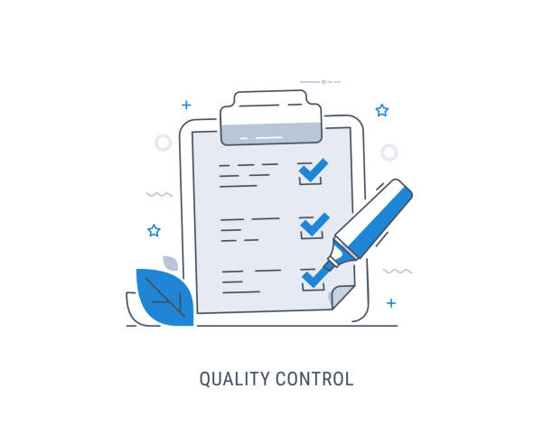 품질 관리 점검 - survey marker stock illustrations