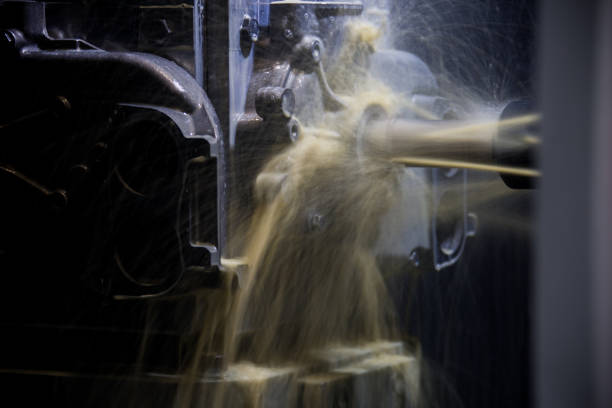 istock Close up of CNC machine at work 1149125697