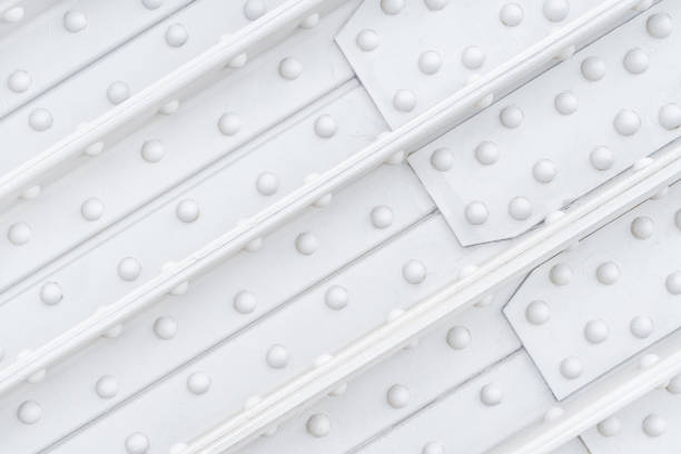 White heavy steel construction close up. Industrial texture and background