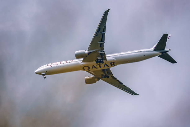 A7-BEU - Boeing 777-3DZ(ER) of Qatar Airways land at LHR Airport in London. Qatar Airways, is the state-owned flag carrier of Qatar.