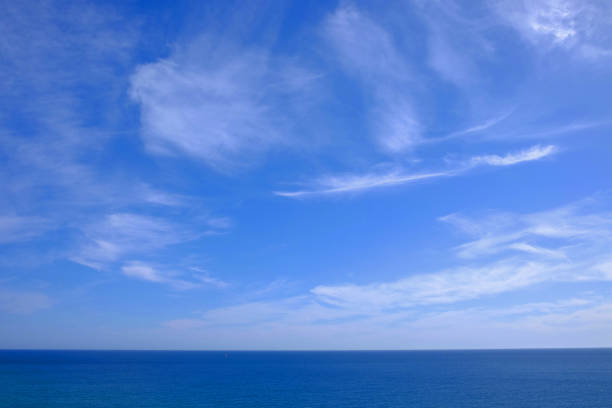 istock View on the sea and blue sky with white clouds. 1149128381
