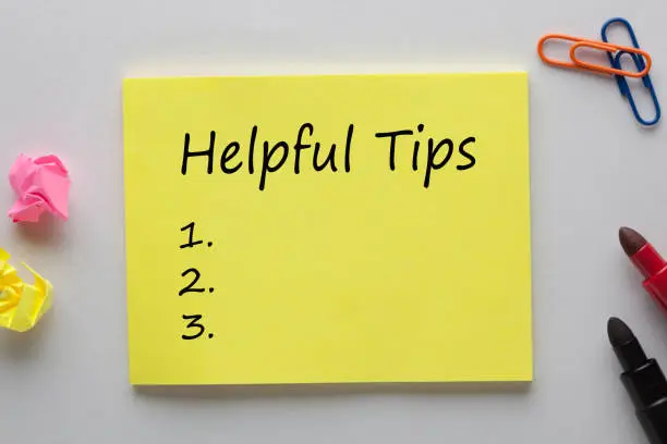 Photo of Helpful Tips List