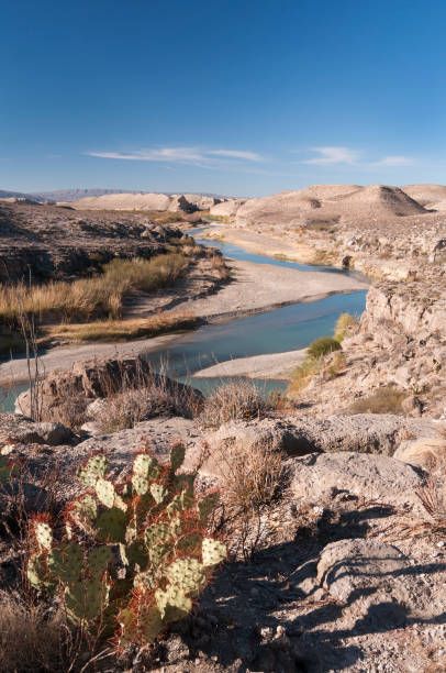 Big Bend National Park along the Mexico and United States border with the Rio Grande River as the boundary.
