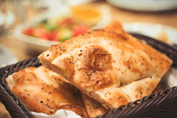 Close-up of Ramadan pita bread