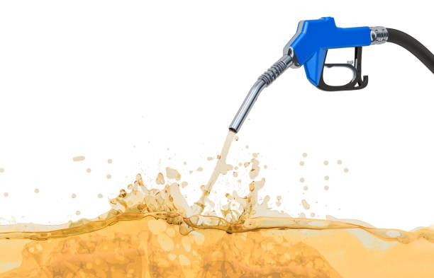 istock Fuel pump nozzle with petrol, 3D rendering 1149133023