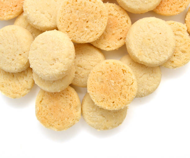 istock Freshly baked sugar cookies on white background 1149133369