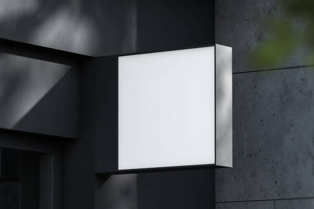 istock Square mock up sign on building facade 1149135620