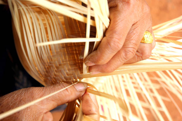 istock villagers took bamboo stripes to weaving basket 1149137617