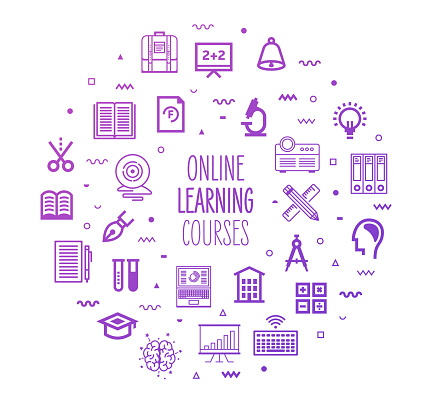 Course Learning Graphic Online Learning Courses Outline Style Infographic Design Stock ...
