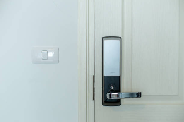 istock The electric door locker with white door. 1149142926