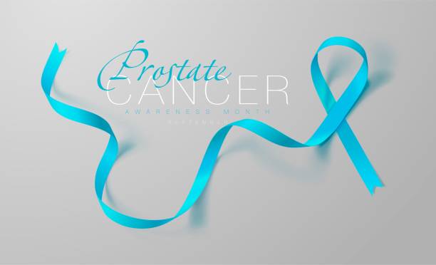 istock Prostate Cancer Awareness Calligraphy Poster Design. Realistic Light Blue Ribbon. September is Cancer Awareness Month. Vector 1149143769