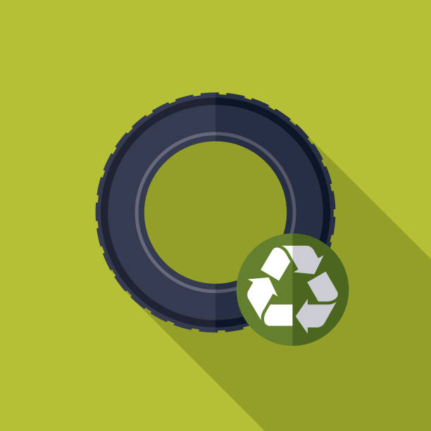 illustrations, cliparts, dessins animés et icônes de icône de recyclables de pneu - tire recycling recycling symbol transportation