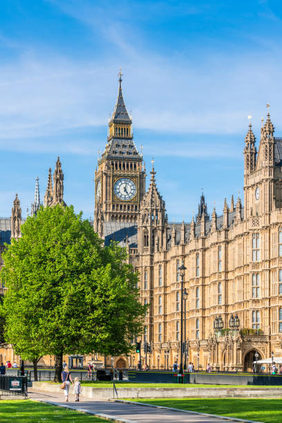 영국 런던의 여름에 빅 벤과 의회 주택 - city of westminster 이미지 뉴스 사진 이미지