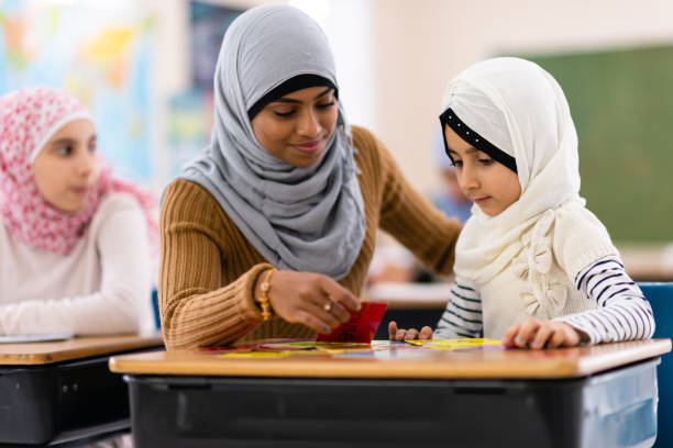 istock Muslim teacher and student 1149156677