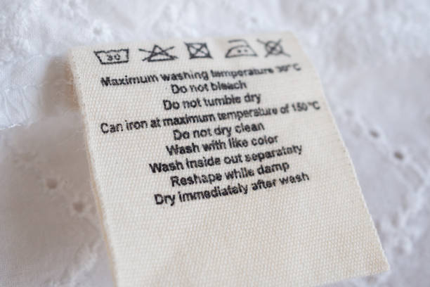 istock laundry care washing instructions clothes label on fabric texture background 1149156792