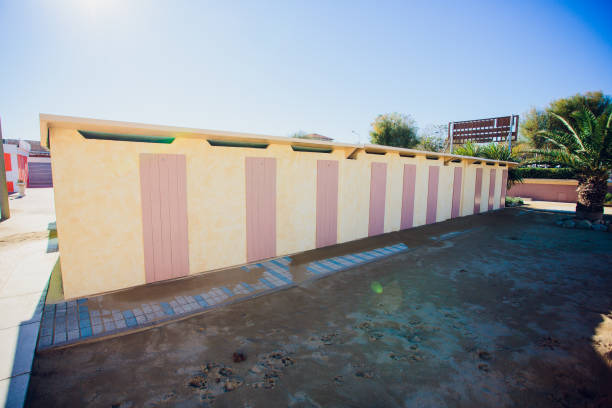 istock beach changing rooms blue cabin sea dressing room lockers 1149158031