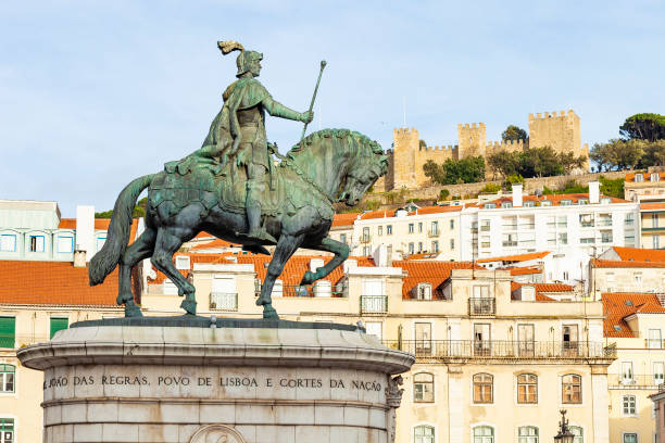 Statue of King Jose I, was built by Machado de Castro in 1775 on the famous Praca do Comercio (Lisbon, Portugal)