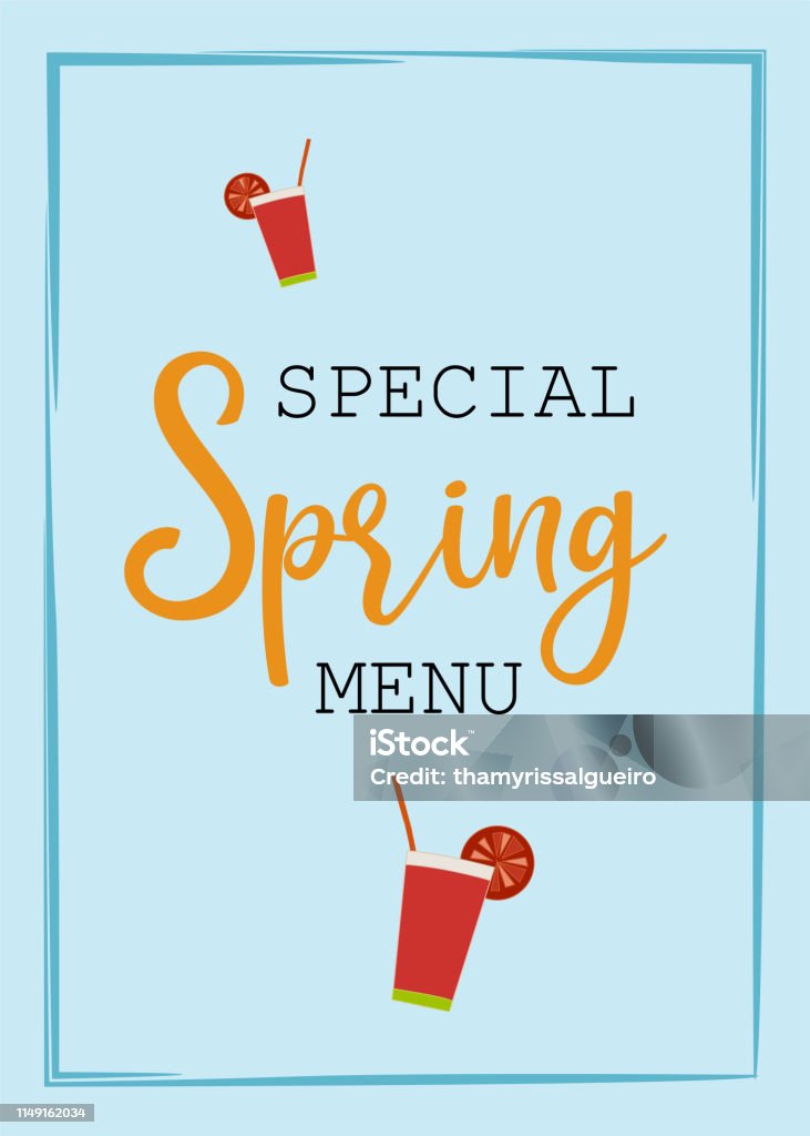 Spring Menu Signage Vector To Illustrate A Special Spring Menu Stock Illustration ...