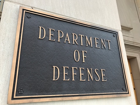 America / Pentagon-US Department of Defense.River Entrance.Sign.