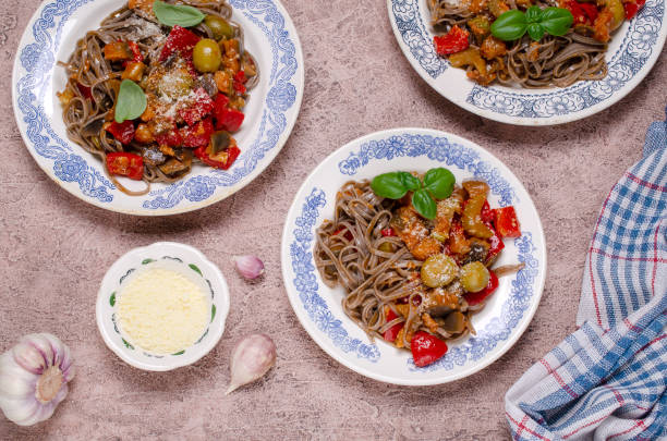 istock Buckwheat noodles with vegetables 1149176991