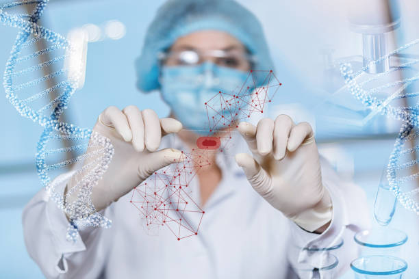 istock A medical worker examines a sample of blood . 1149178195