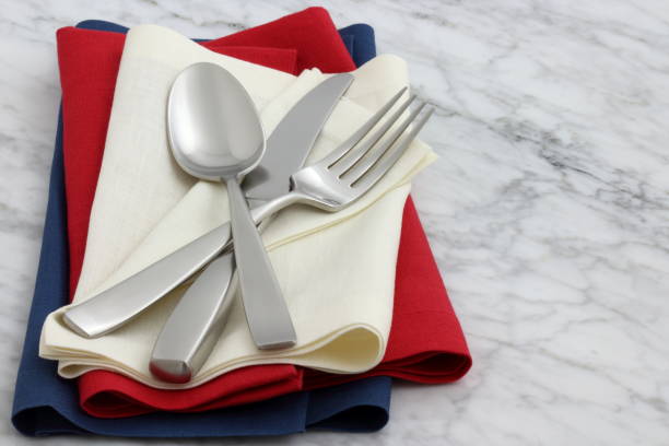 istock silverware and hemstitch napkin on antique carrara marble 1149184373