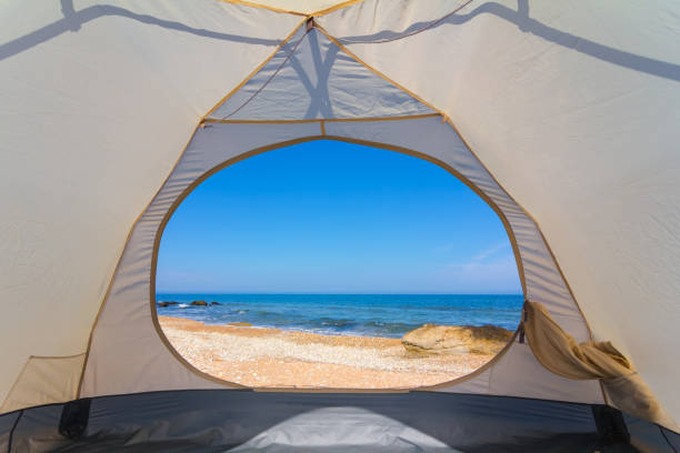 istock view from a white touristic tent 1149191588