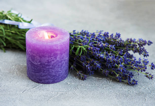 istock fresh lavender flowers and candle 1149191769