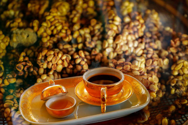 istock Kopi luwak or civet coffee, is coffee that includes partially digested coffee cherries, eaten and defecated by the Asian palm civet 1149192643