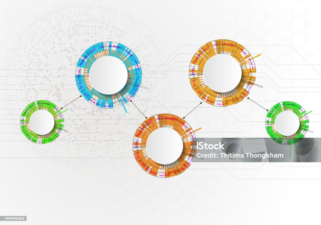 Pointing Element Bright Multicolored Infographics With 4 Elements Pointing Upwards On ...