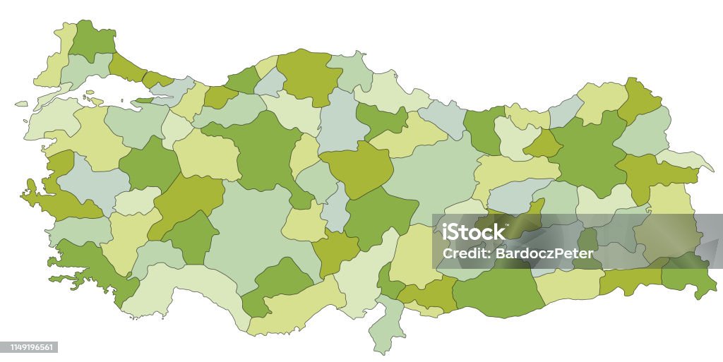 Turkey Map Split Highly Detailed Editable Political Turkey Map With Separated Layers ...