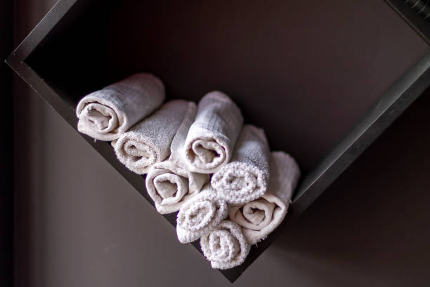istock white towels on the shelf 1149201665