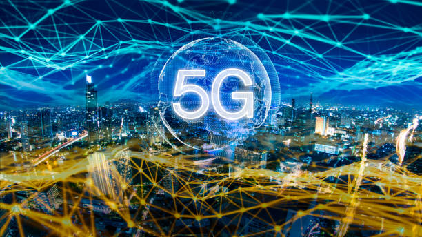 istock 5G network digital hologram and internet of things on city background.5G network wireless systems. 1149201809