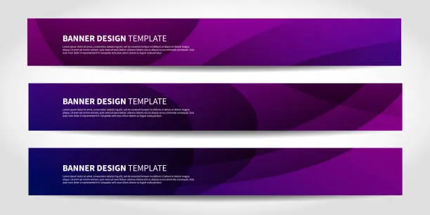 Vector illustration of Vector banners with abstract geometric purple and blue background