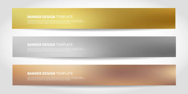 Vector banners with abstract geometric background. Website headers Vector banners with abstract geometric background. Website headers or footers design. Gold, silver, bronze colors bronze colored stock illustrations