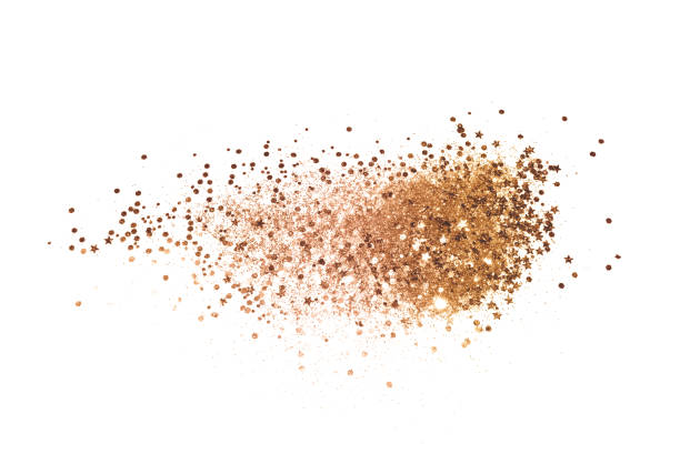 istock Gold glitter and glittering stars on white background 1149203540