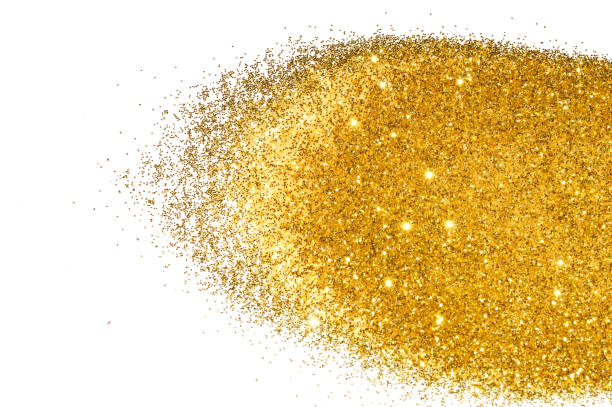 istock Background with gold glitter on white background 1149203544