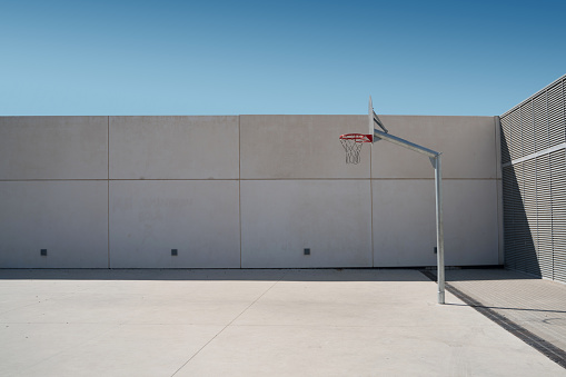 Cool concrete place to play basketball at the street
