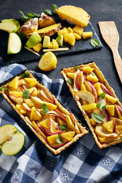 istock pineapple and apple sweet tart in Rectangular Tart Pans 1149207432