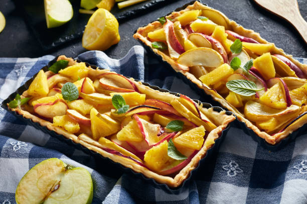 istock pineapple and apple sweet tart in Rectangular Tart Pans 1149207498