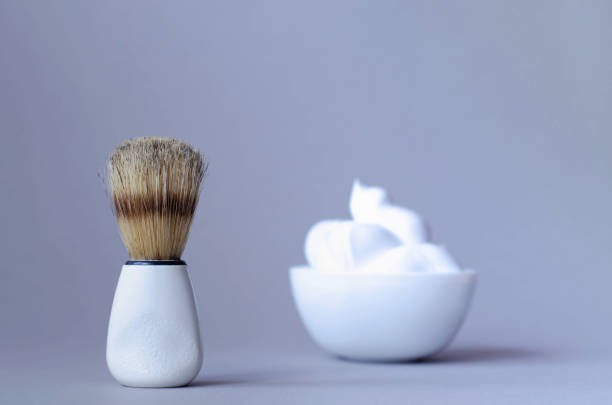 istock Men's accessories for shaving on a gray background. 1149210721