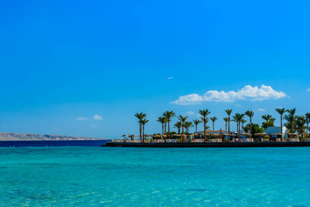 Panoramic view on a Red sea. Summer vacation stock photo