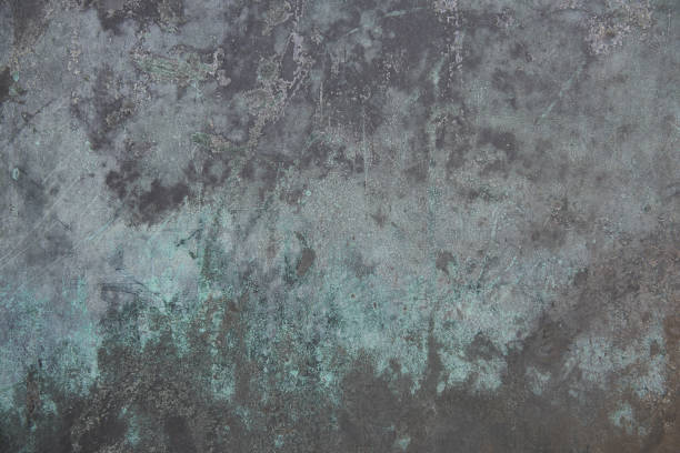 High resolution photograph of a rough metal door Turquoise and gray textured metal surface background. patina photos stock pictures, royalty-free photos & images