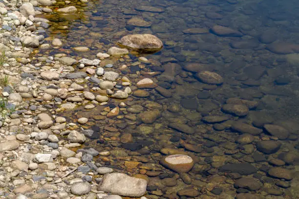 rocky detail at the Ardeche river in southern France