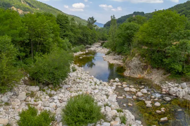 idyllic natural scenery at the Ardeche river in southern France