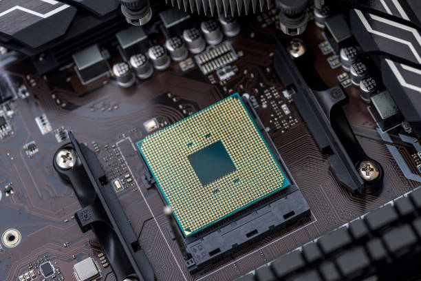 istock Cpu of personal computer top view at motherboard 1149225438