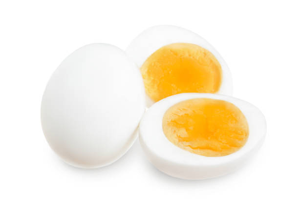 boiled egg and half isolated on white background boiled egg and half isolated on white background. boiled egg photos stock pictures, royalty-free photos & images