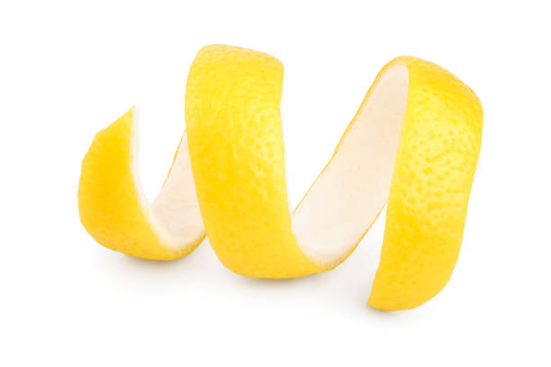 istock Lemon peel isolated on white background. Healthy food 1149233933